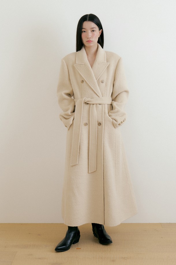 Lucir zu - 코트 - Double Wool Maxi Coat (light beige)