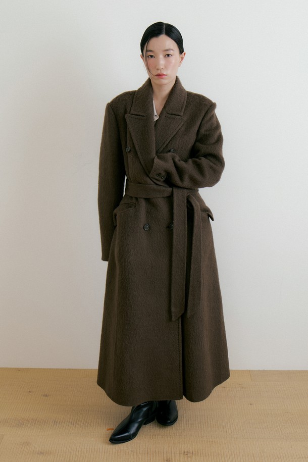 Lucir zu - 코트 - Double Wool Maxi Coat (brown)