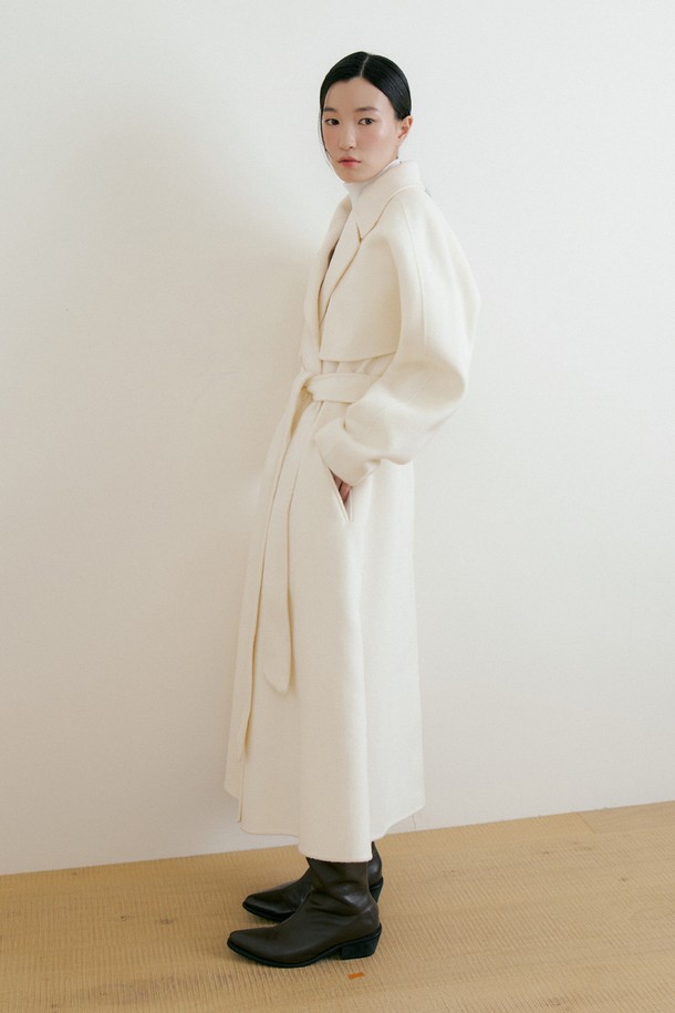 Lucir zu - 코트 - Two-way Cape Wool Coat (ivory)