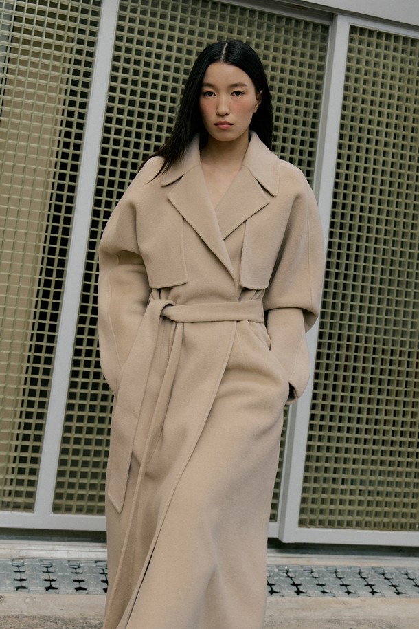 Lucir zu - 코트 - Two-way Cape Wool Coat (beige)