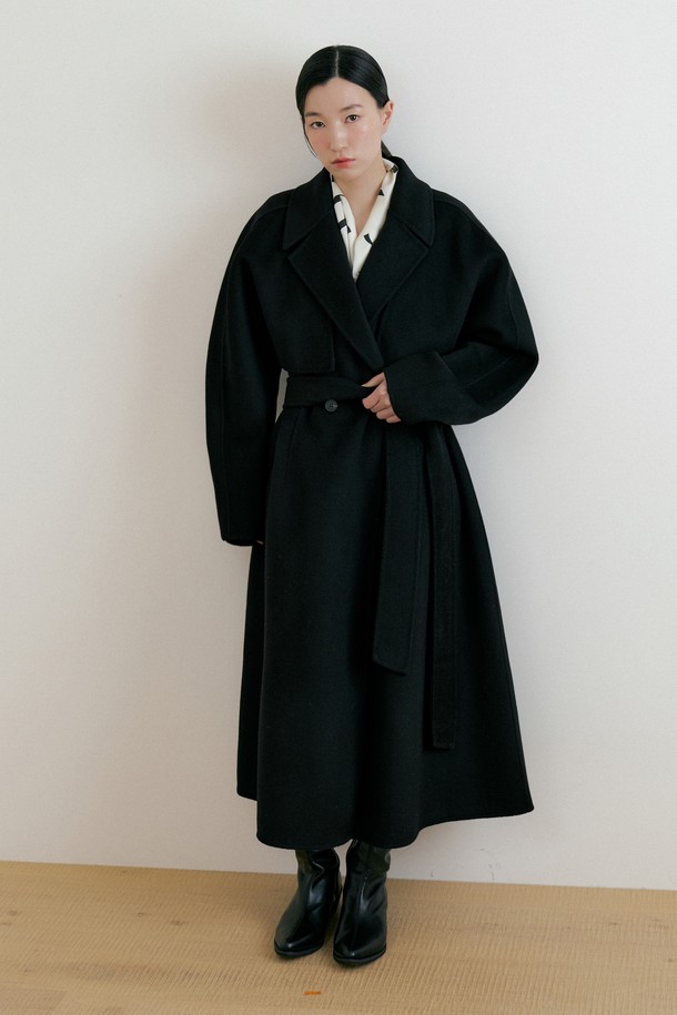 Lucir zu - 코트 - Two-way Cape Wool Coat (black)