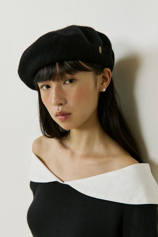 Lucir zu - 모자 - Classic Logo Wool Beret (black)