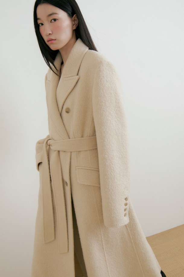 Lucir zu - 코트 - Double Wool Maxi Coat (light beige)