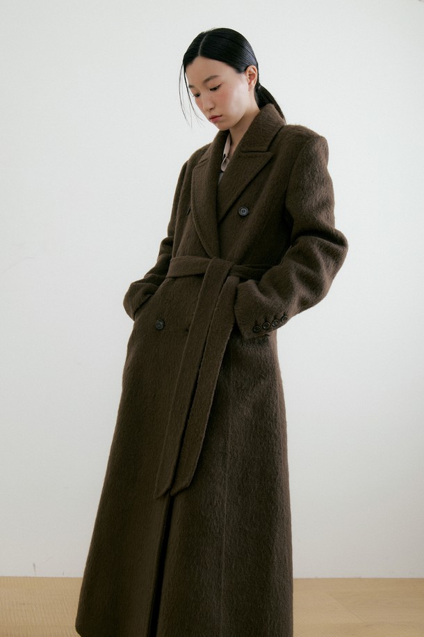 Lucir zu - 코트 - Double Wool Maxi Coat (brown)