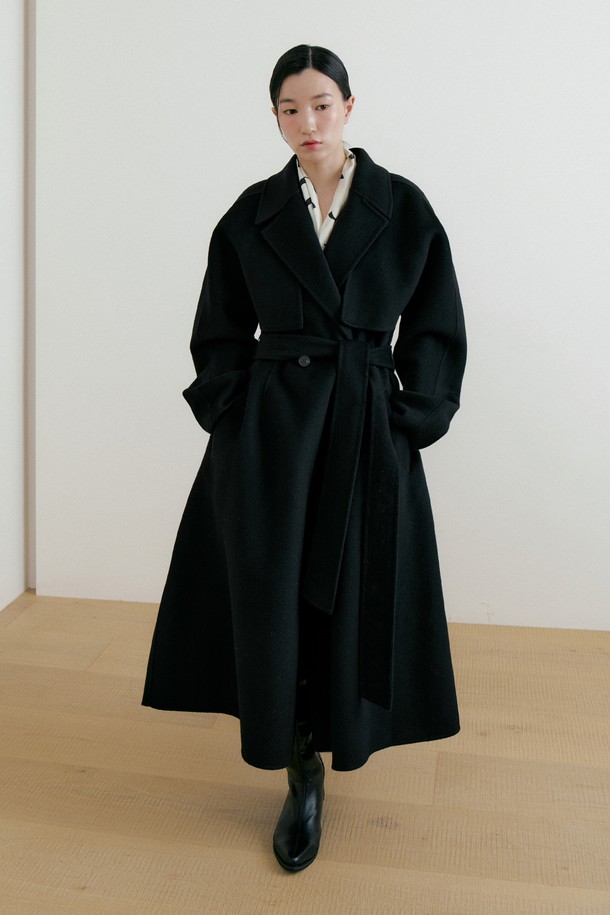 Lucir zu - 코트 - Two-way Cape Wool Coat (black)