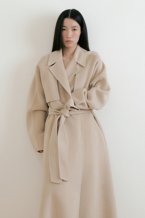 Lucir zu - 코트 - Two-way Cape Wool Coat (beige)