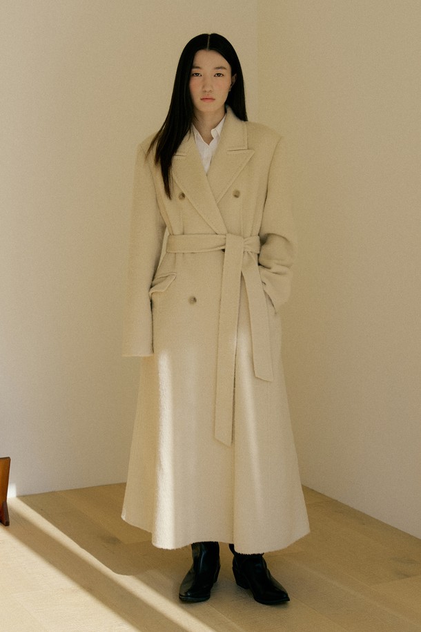 Lucir zu - 코트 - Double Wool Maxi Coat (light beige)