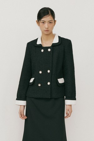 Coloration tweed jacket (black)