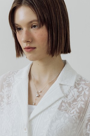 heart ball silver Necklace (담수진주+925silver)