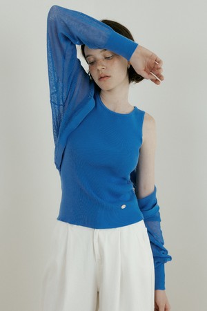 Net Bolero Knit (Set-up) (blue)