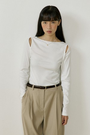 Boatneck Shoulder point Sleeve (ivory)