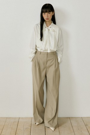 Low Rise Wide Slacks (beige)