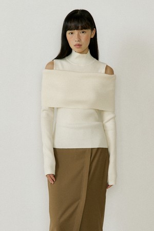 Overlap Turtleneck Knit (ivory)