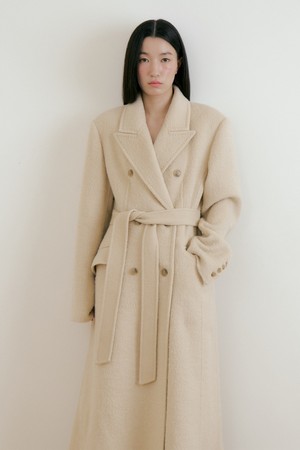 Double Wool Maxi Coat (light beige)