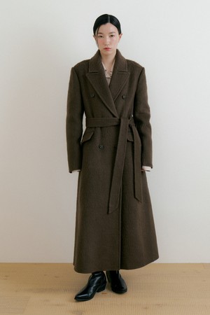 Double Wool Maxi Coat (brown)