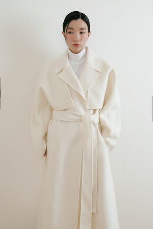 Two-way Cape Wool Coat (ivory)