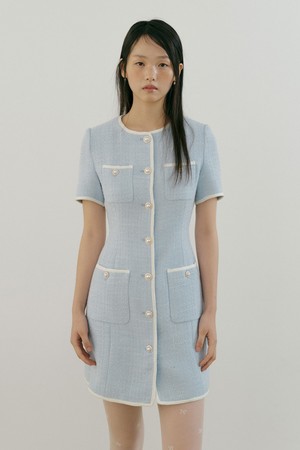 Mary Tweed One-piece (sky blue)