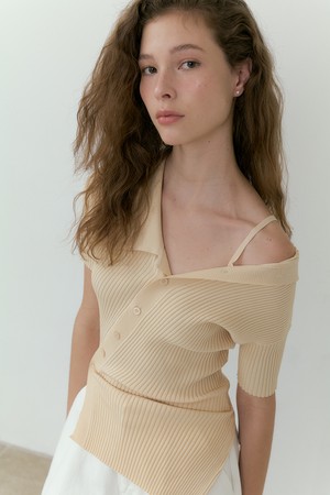 Diagonal Collar Knit (cream)