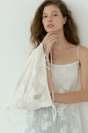 Wildflower Lace String Backpack (ivory)