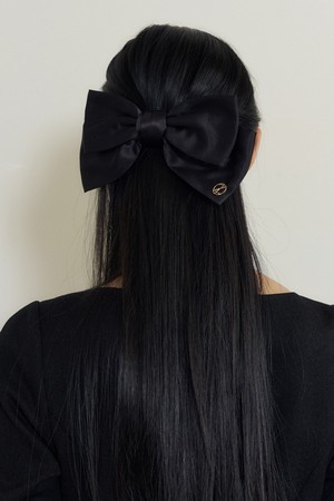 Royal Satin Bow Hair Clip (black)