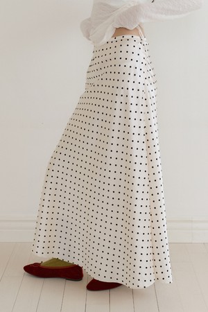 Satin Full Length Flare Skirt (cream)