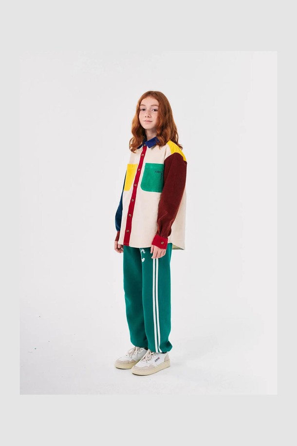 BOBO CHOSES - 의류 - [보보쇼즈 24FW]Bobo Square 자수 Color Block 코듀로이 셔츠