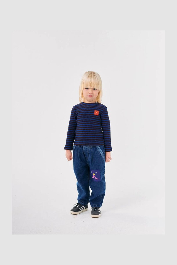 BOBO CHOSES - 의류 - [보보쇼즈 24FW]Funny Face 데님 조거 팬츠