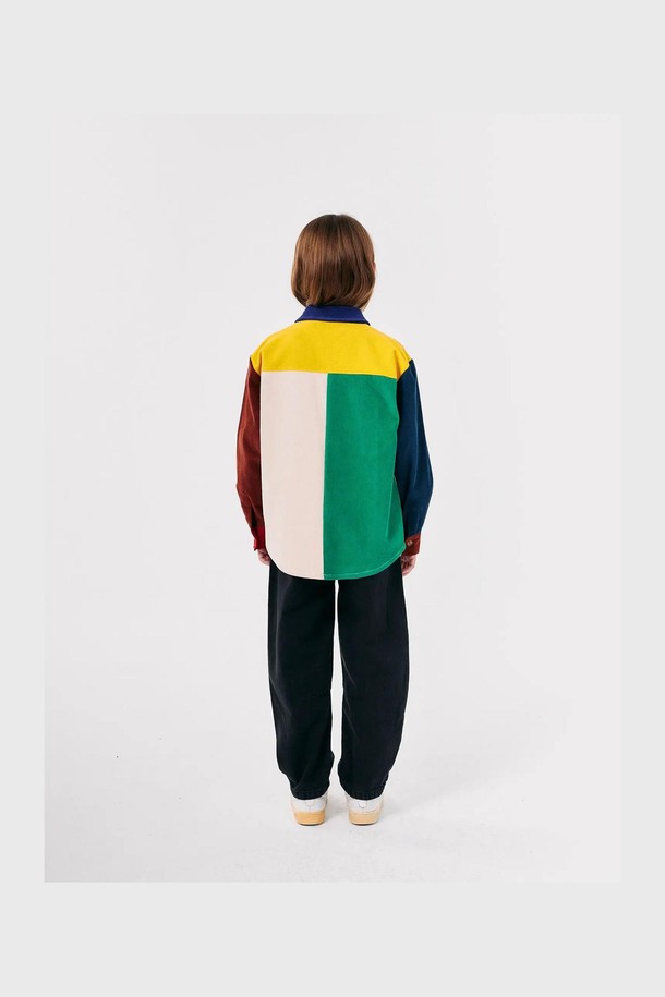 BOBO CHOSES - 의류 - [보보쇼즈 24FW]Bobo Square 자수 Color Block 코듀로이 셔츠