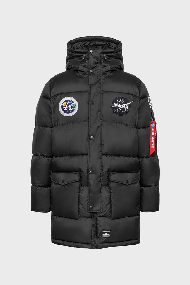 ALPHA INDUSTRIES - 다운/패딩 - 알파인더스트리 N-3B 맨 온더 문 퀼티드 파카 Black