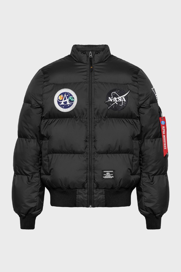 ALPHA INDUSTRIES - 다운/패딩 - 알파인더스트리 MA-1 맨 온더 문 퀼티드 Black