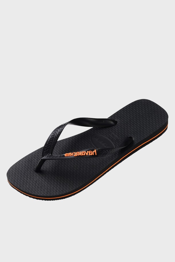 HAVAIANAS - 샌들/슬리퍼 - 하바이아나스 탑 로고 필리트 플립플랍 Black/Begonia Orange