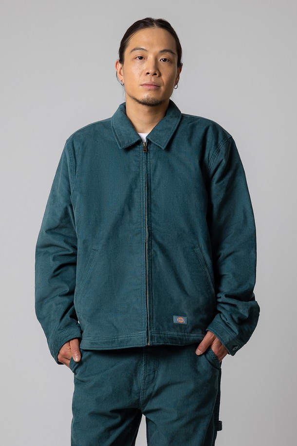 DICKIES - 블루종/점퍼 - 디키즈 코듀로이 아이젠하워 워크 재킷 Lincoln Green