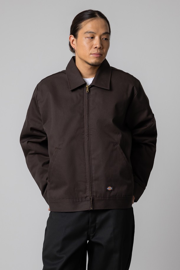 DICKIES - 블루종/점퍼 - 디키즈 인슐레이티드 아이젠하워 레귤러핏 워크 재킷 Dark Brown