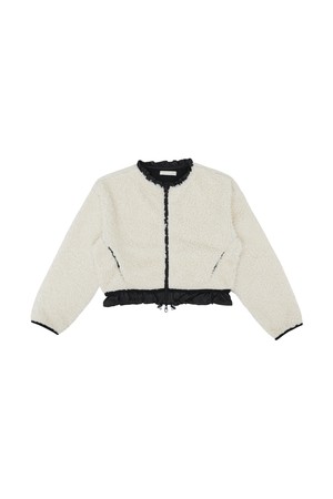 Rounded Boucle Short Jacket_BEIGE-a