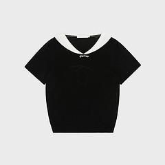 Giant smiley sailor short sleeve knit top-a