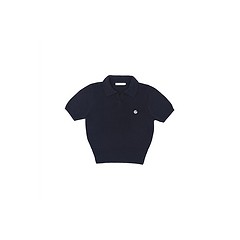 Smiley Patch Short Sleeve Knit Top-a