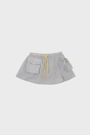 Drawstring Utility Skirt_SILVER-a