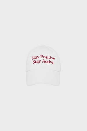 Positive Lettering Ball Cap_WHITE-a
