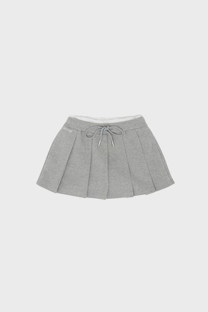 pleated sweat shorts_GREY-a