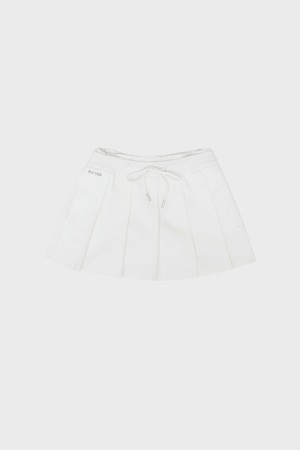 pleated sweat shorts_WHITE-a