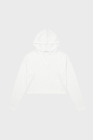 Sheer knit hooded crop top_WHITE-a