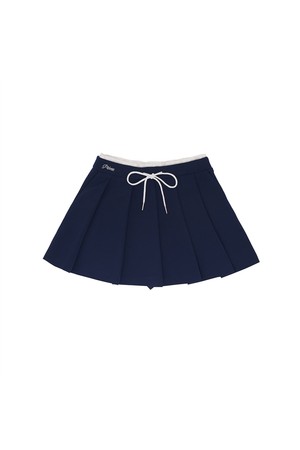 Drawstring Pleated Mini Skirt