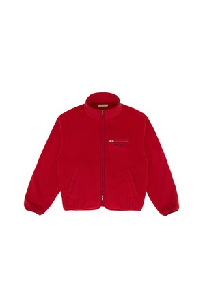 Giant Smiley Fleece Zip-up Jumper_RED-a