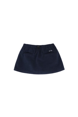 Fleece Drawstring Mini Skirt_NAVY-a
