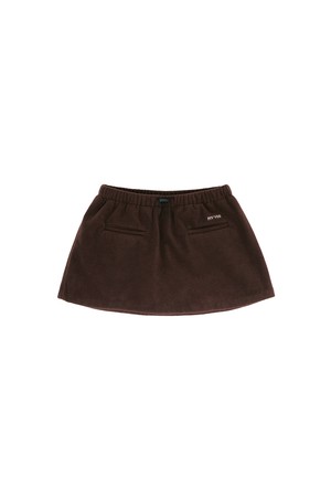 Fleece Drawstring Mini Skirt_WINE-a