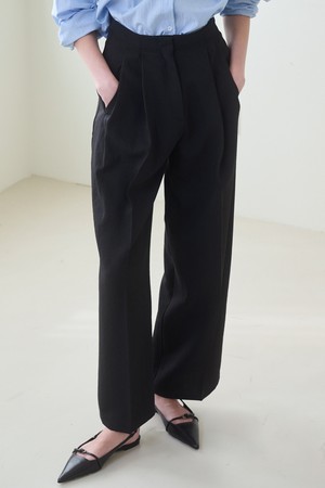 [23SS] Two Tuck Wide Pants - Black