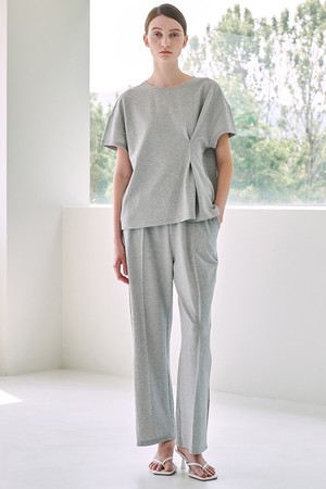 Side Tuck PK T-Shirt Set up -M. Gray