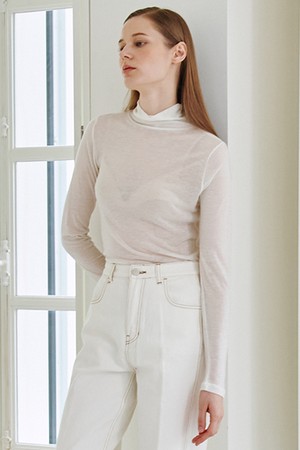 Classic Turtleneck T-Shirt - Ivory