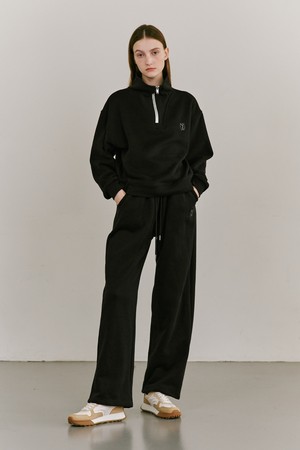 Halp Zip Up Collar Sweatshirts Set-up - Black