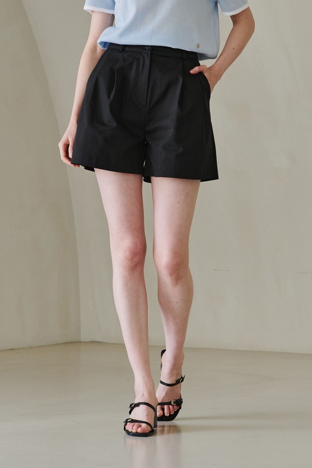 新品) ティーアイ染料 パンツ Two tuck cotton short pant